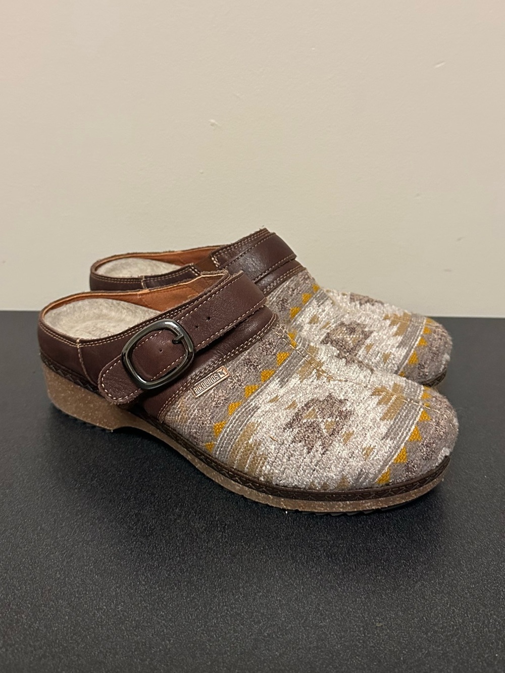 Pikolinos Denia Southwestern Granada Clogs Womens Size 40 9.5-10 Knit Slip-On